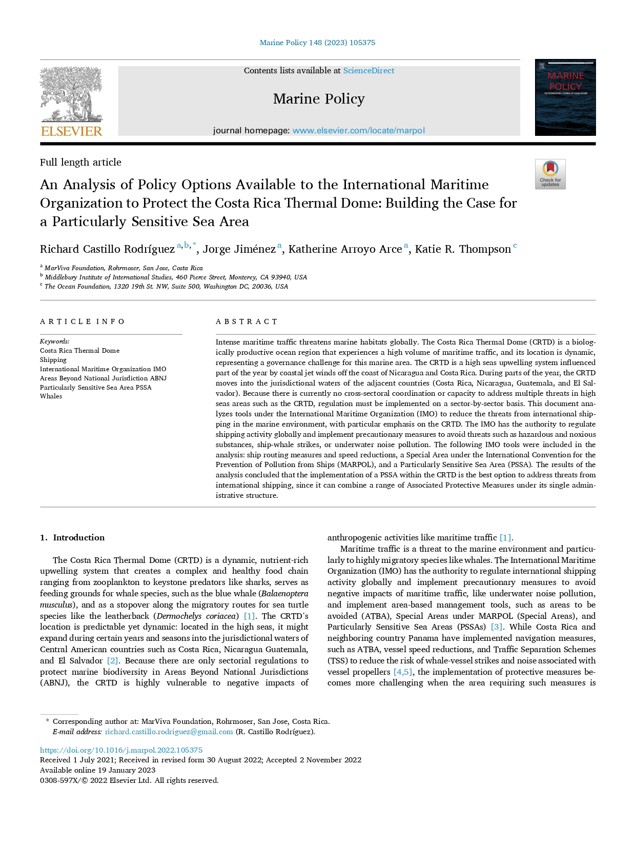 An analysis of policy options available to the International Maritime ...